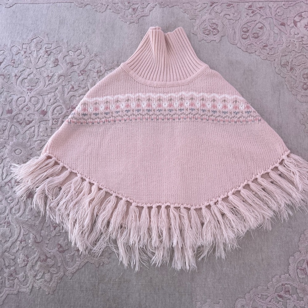 Girls’ Pink Poncho Super Cute
